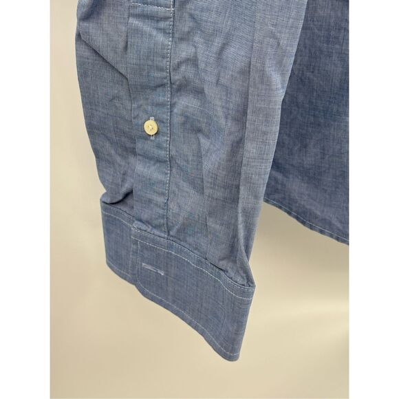 Abercrombie & Fitch Button Down Shirt Muscle Men XXL Blue Long Sleeve - Picture 8 of 10